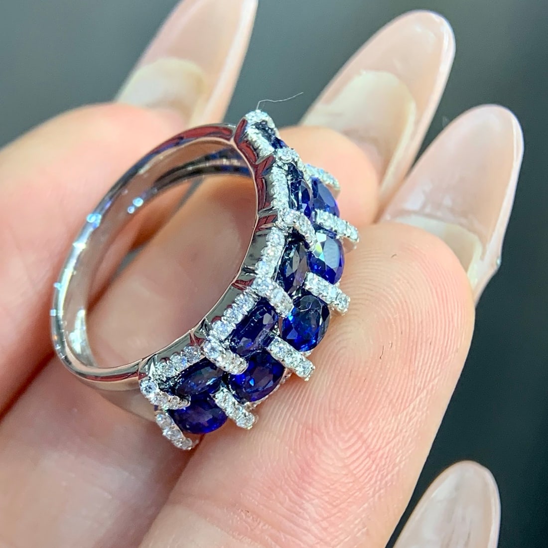 14k Gold 2.63 Ctw Natural Sapphire & Diamond Ring - 4