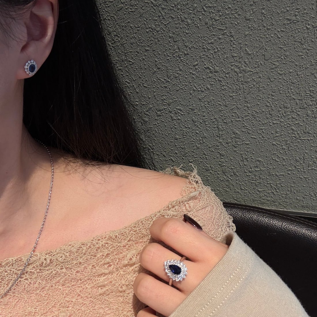 14k Gold 0.95 Ctw Natural Sapphire & Diamond Earrings - 3