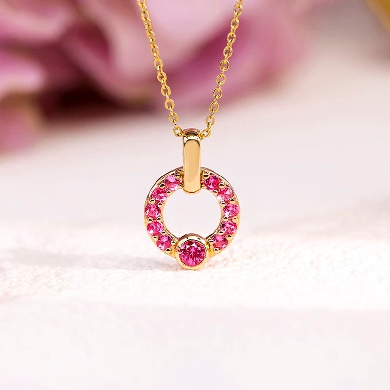 14k Gold 0.91 Ct Natural Spinel Pendant( Without Chain ): Ref:230909053 // gold content:14k gold // main gemstone:spinel // shape:round // carat weight:0. 91ct // color:pink // treatment:natural // cut grade:g // Condition: New Low Estimate: 2000.00 High Es