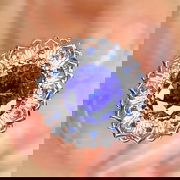 14k Gold 8.00 Ct Natural Tanzanite Ring/brooch/pendant( Without Chain )