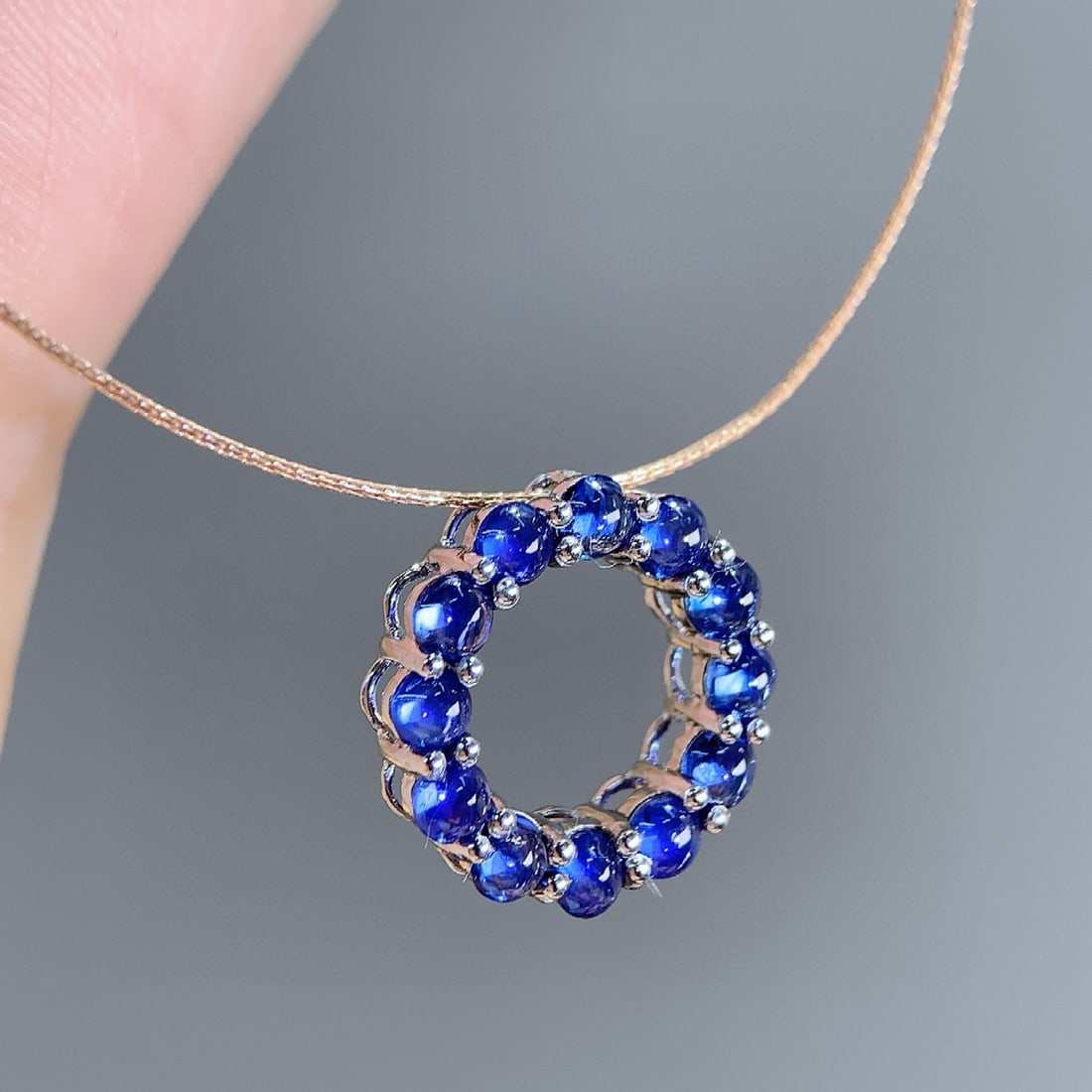 14k Gold 2.30 Ct Natural Sapphire Pendant( Without Chain ): Ref:230975022 // gold content:14k gold // main gemstone:sapphire // shape:round // carat weight:2. 30ct // color:blue // treatment:natural // cut grade:g // Condition: New Low Estimate: 1800.00 High