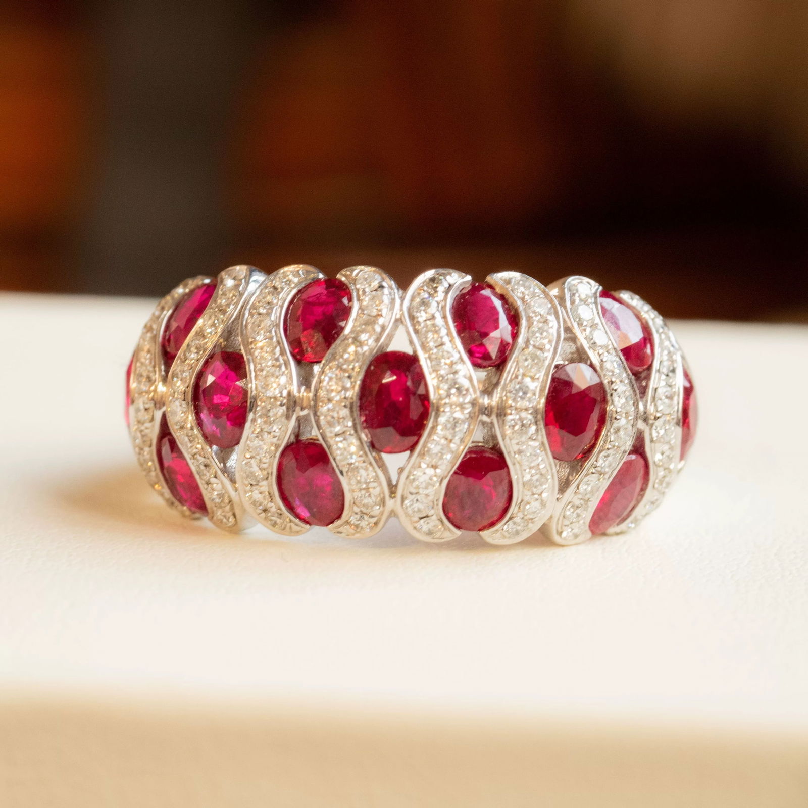 14k Gold 3.41 Ctw Natural Ruby & Diamond Ring (1 of 4)