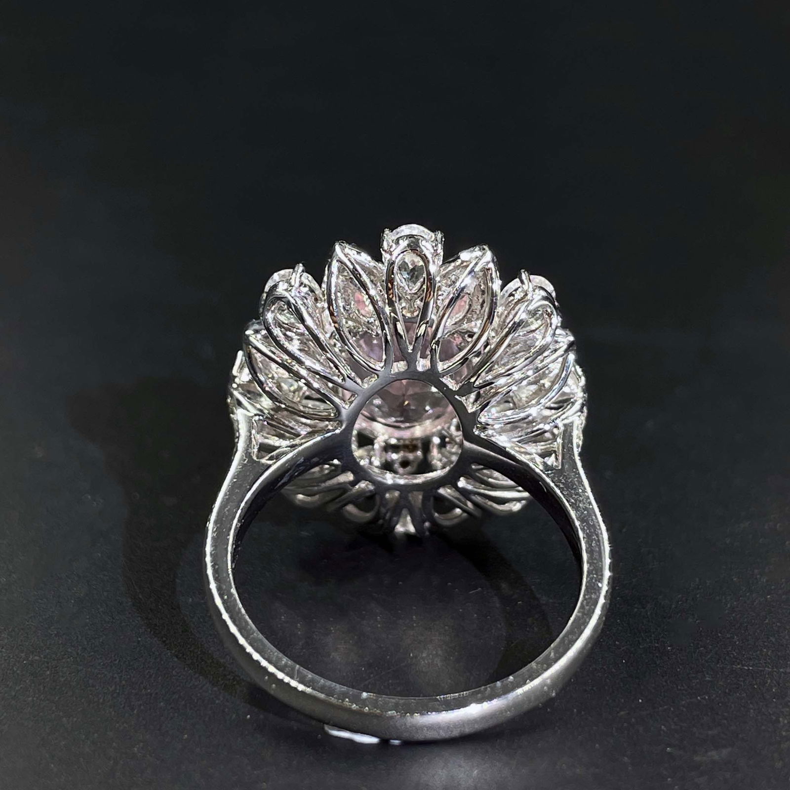 14k Gold 4.82 Ctw Natural Morganite & Sapphire Ring - 4