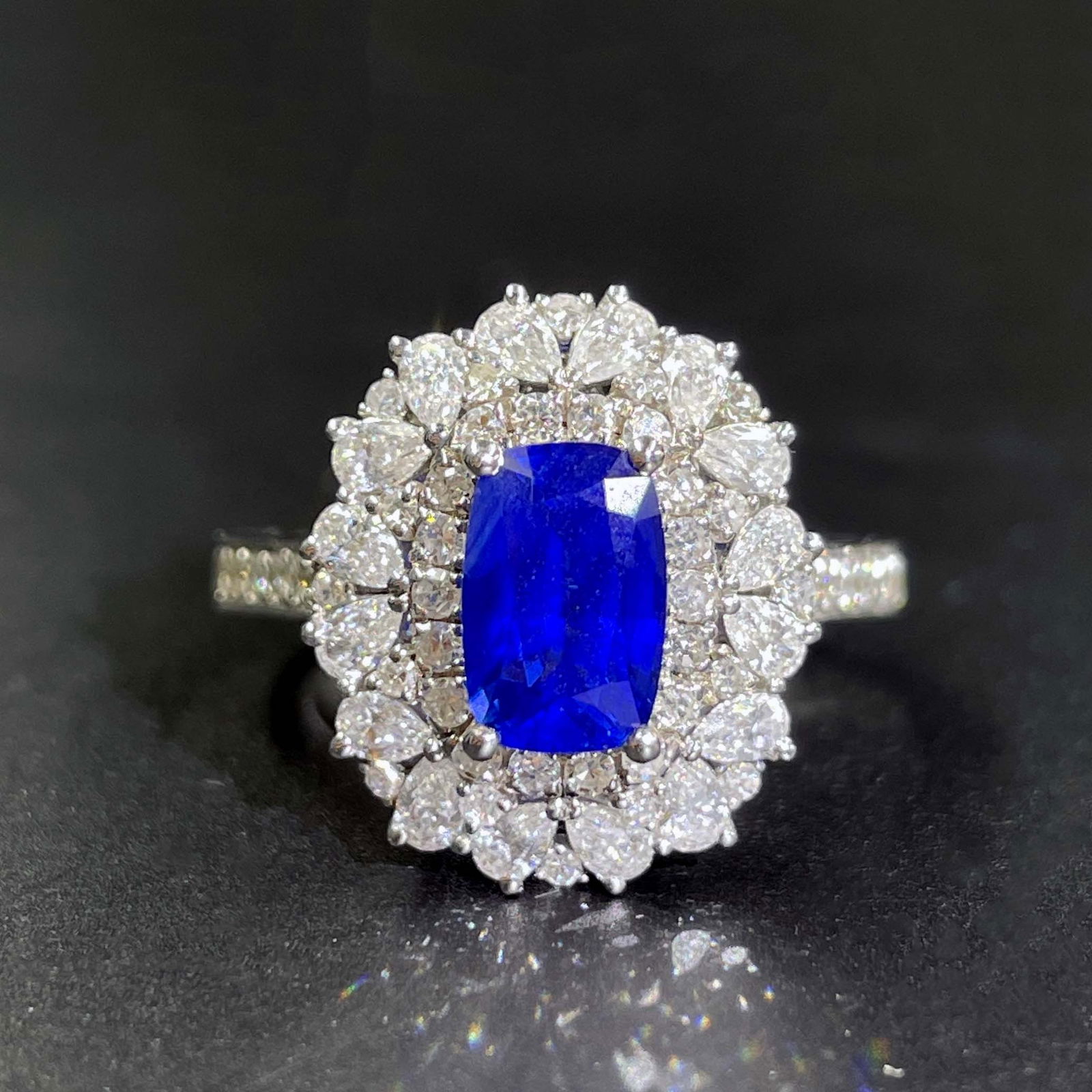 14k Gold 2.06 Ctw Natural Sapphire & Diamond Ring/pendant( Without Chain ) (1 of 6)