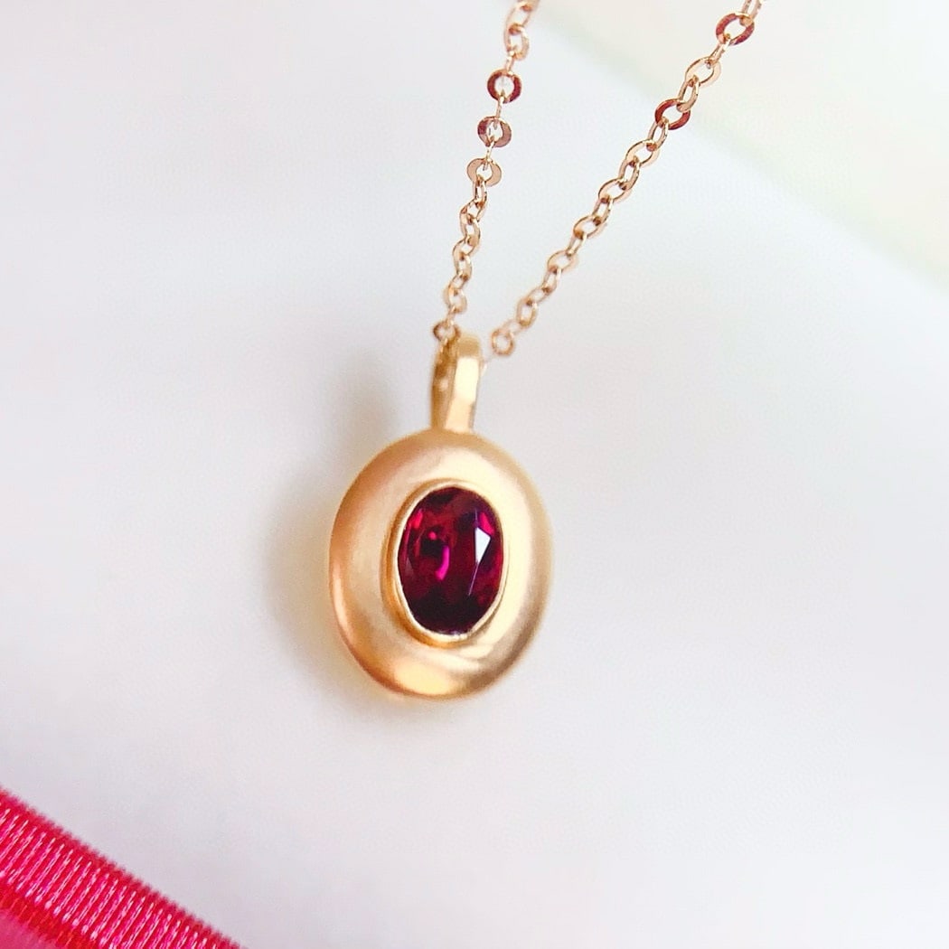 14k Gold 0.5 Ct Natural Ruby Pendant( Without Chain ) - 3