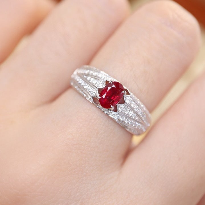 14k Gold 1.01 Ctw Natural Ruby & Diamond Ring - 3