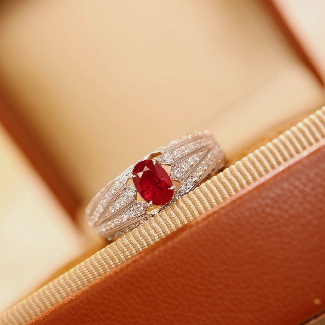 14k Gold 1.01 Ctw Natural Ruby & Diamond Ring - 4