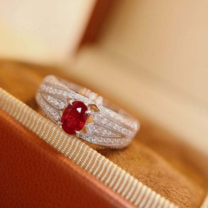 14k Gold 1.01 Ctw Natural Ruby & Diamond Ring - 6