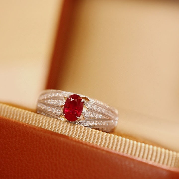 14k Gold 1.01 Ctw Natural Ruby & Diamond Ring - 7