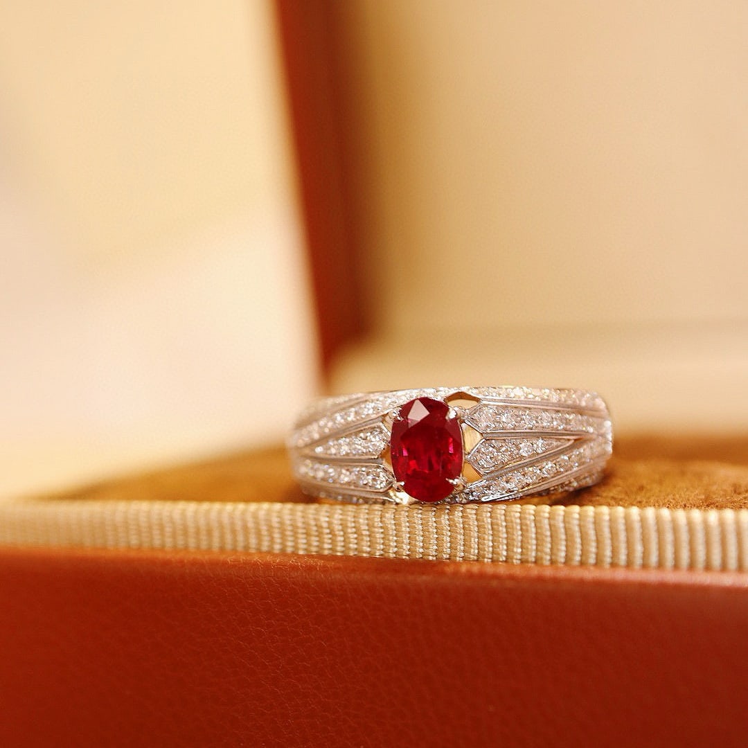 14k Gold 1.01 Ctw Natural Ruby & Diamond Ring - 8