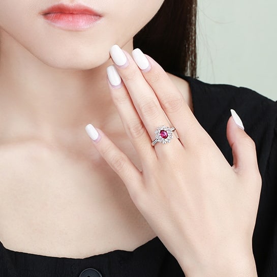 14k Gold 1.51 Ctw Natural Ruby & Diamond Ring - 5