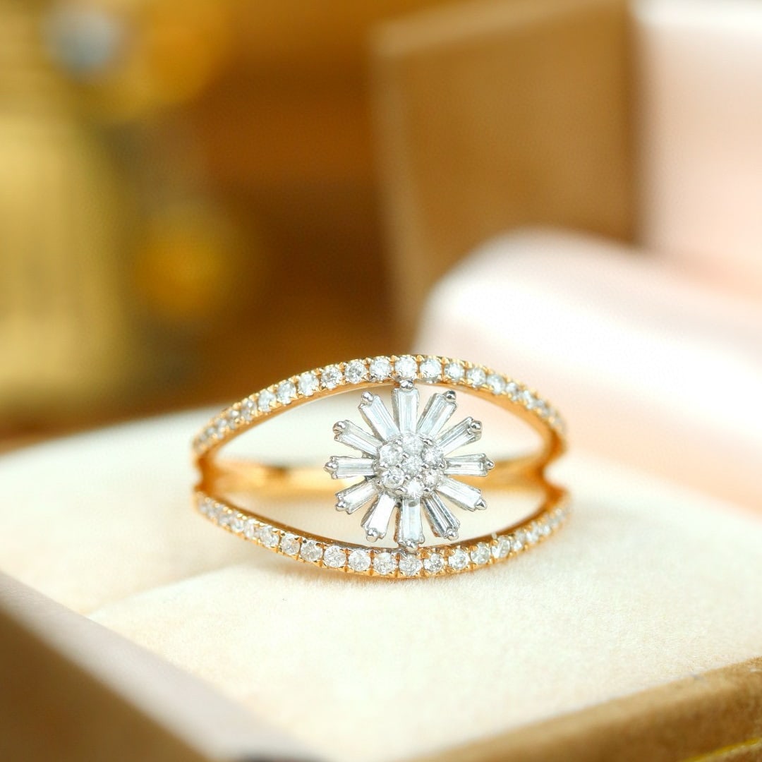 14k Gold 0.50 Ct Natural H Diamond Ring: Ref:230976040 // gold content:14k gold // ring size:7. 25us // // main gemstone:diamond // shape:multiply // carat weight:0. 50ct // clarity grade:vs-si // color:h // treatment:natural // High