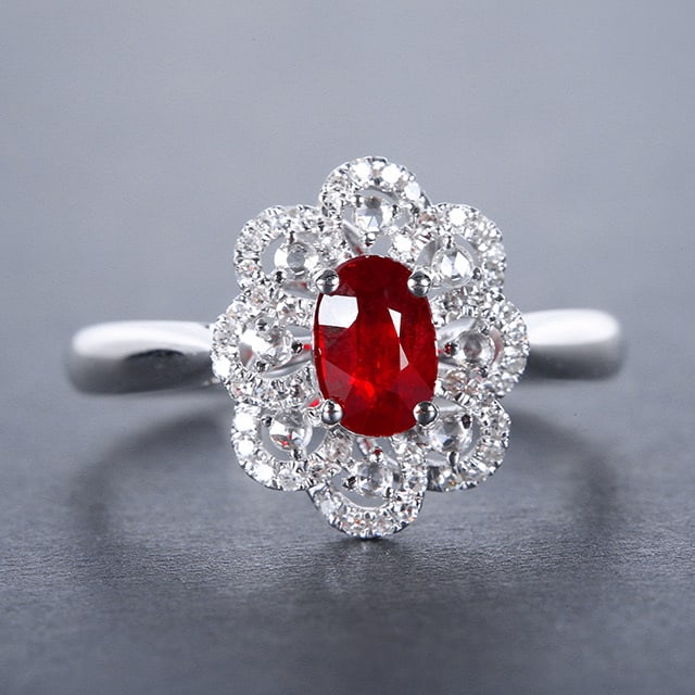14k Gold 1.07 Ctw Natural Ruby & Diamond Ring - 2