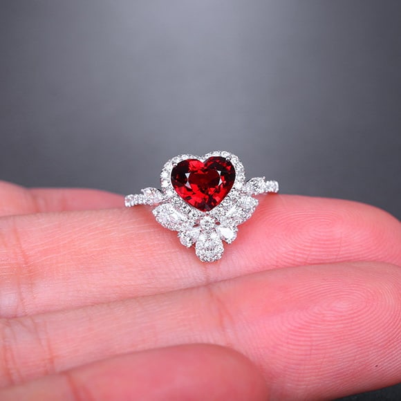 14k Gold 1.98 Ctw Natural Spinel & Diamond Ring - 7