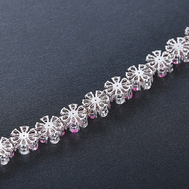 14k Gold 10.05 Ctw Natural Sapphire & Sapphire Bracelet - 4