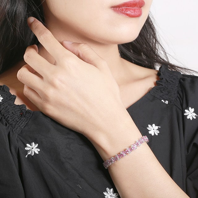 14k Gold 10.05 Ctw Natural Sapphire & Sapphire Bracelet - 6