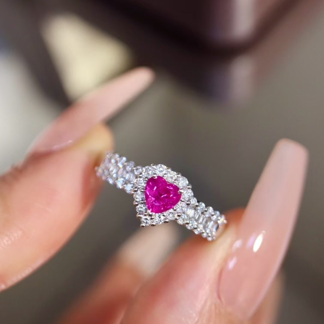 14k Gold 0.89 Ctw Natural Ruby & Diamond Ring - 3