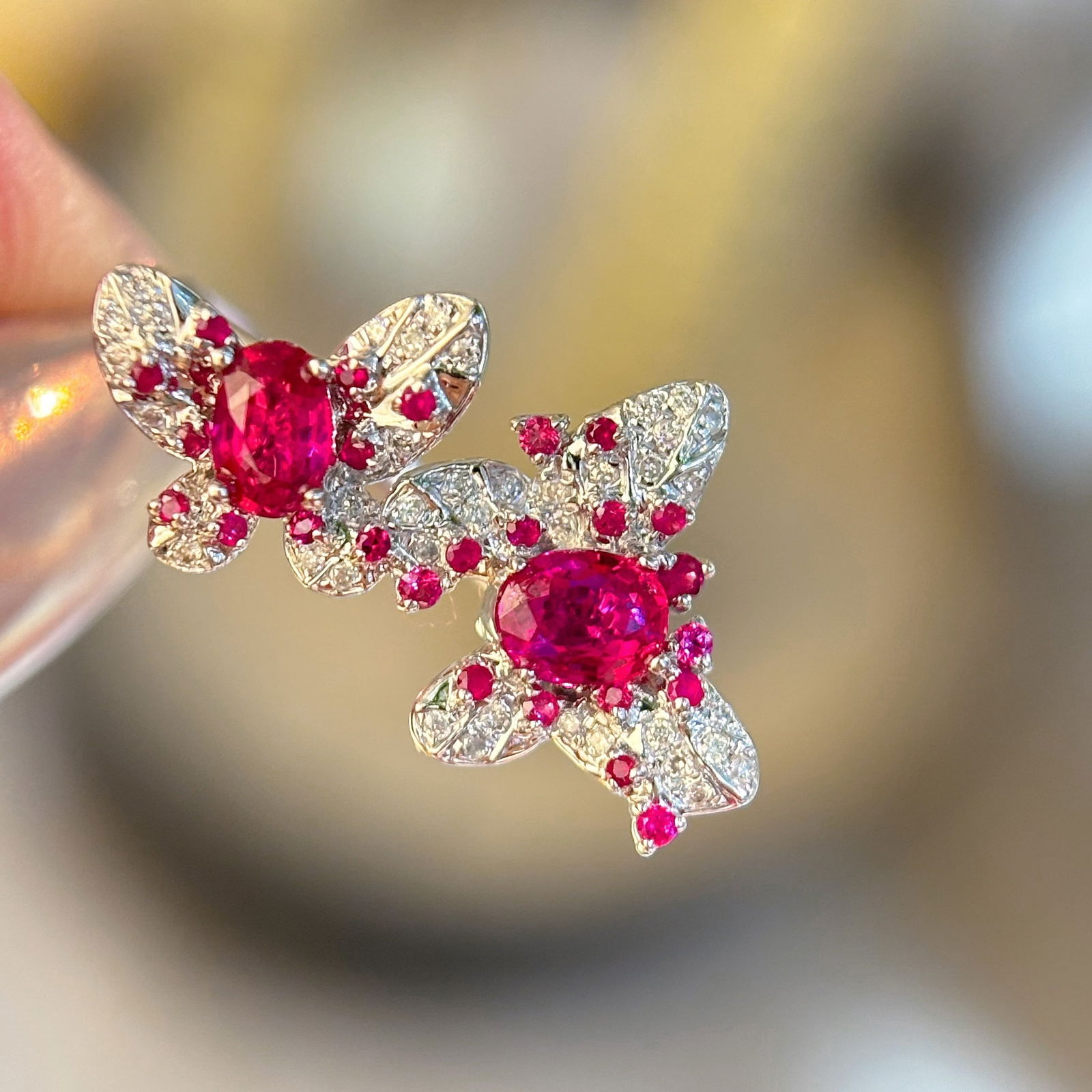 14k Gold 0.6 Ct Natural Ruby & Diamond Ring - 6