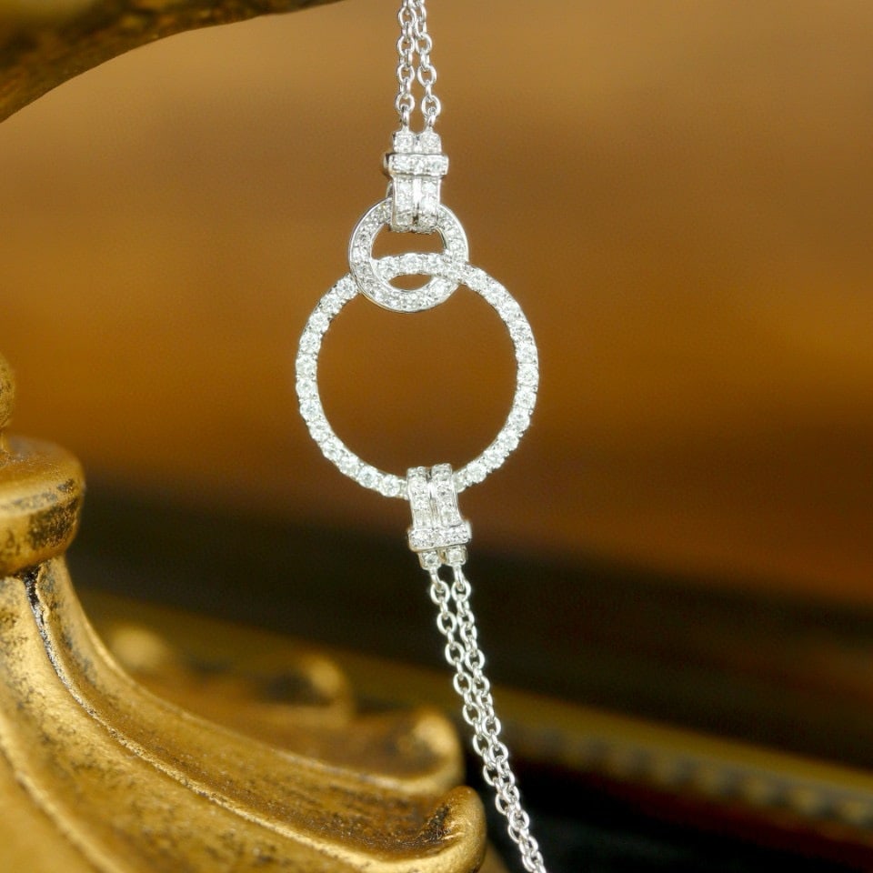 14k Gold 0.35 Ct Natural H Diamond Bracelet: Ref:230976137 // gold content:14k gold // main gemstone:diamond // shape:round // carat weight:0. 35ct // clarity grade:vs-si // color:h // treatment:natural // cut grade:g // Condition: NewLow