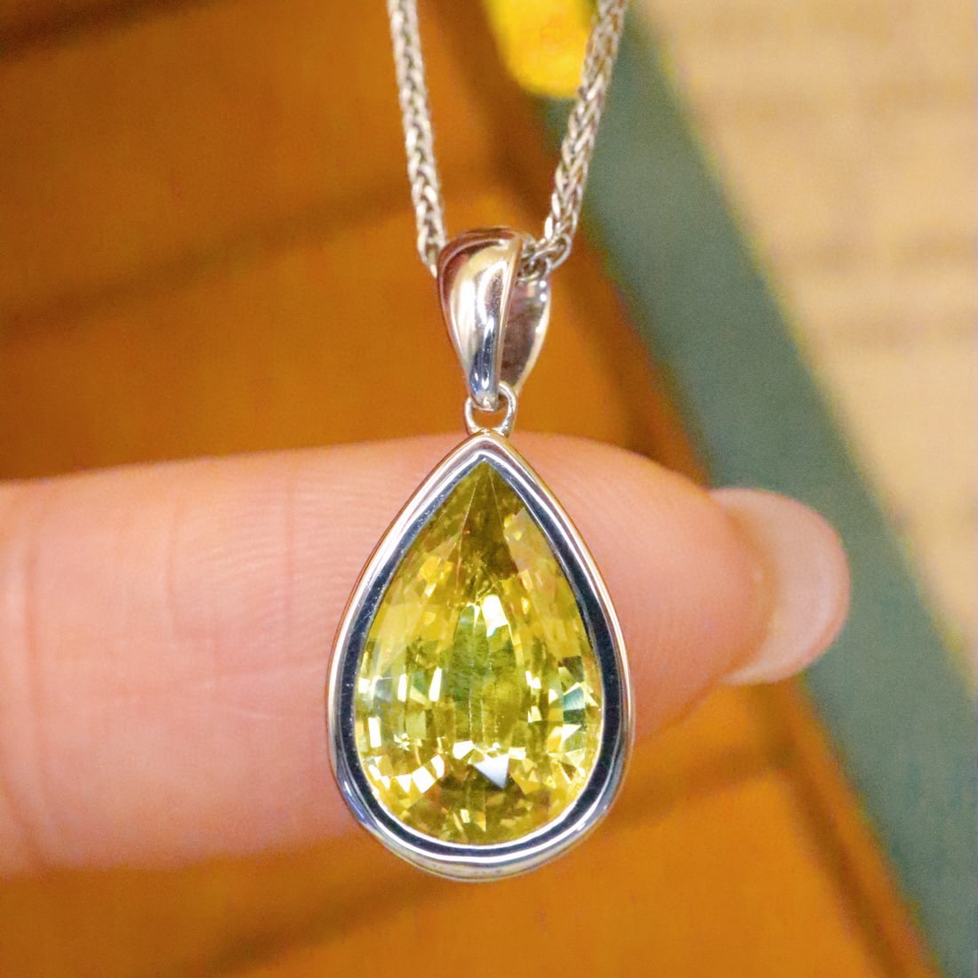 14k Gold 2.02 Ct Natural Chrysoberyl Pendant( Without Chain ): Ref:230976159 // gold content:14k gold // main gemstone:chrysoberyl // shape:pear // carat weight:2. 02ct // color:yellow // treatment:natural // Condition: New Low Estimate: 4000 High Estimate: 5900