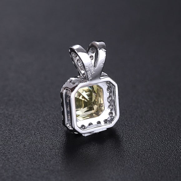 14k Gold 0.97 Ctw Natural Chrysoberyl & Diamond Pendant( Without Chain ) - 5