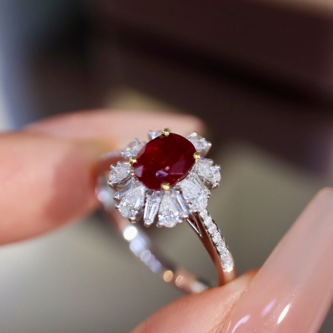 14k Gold 1.52 Ctw Natural Ruby & Diamond Ring - 6