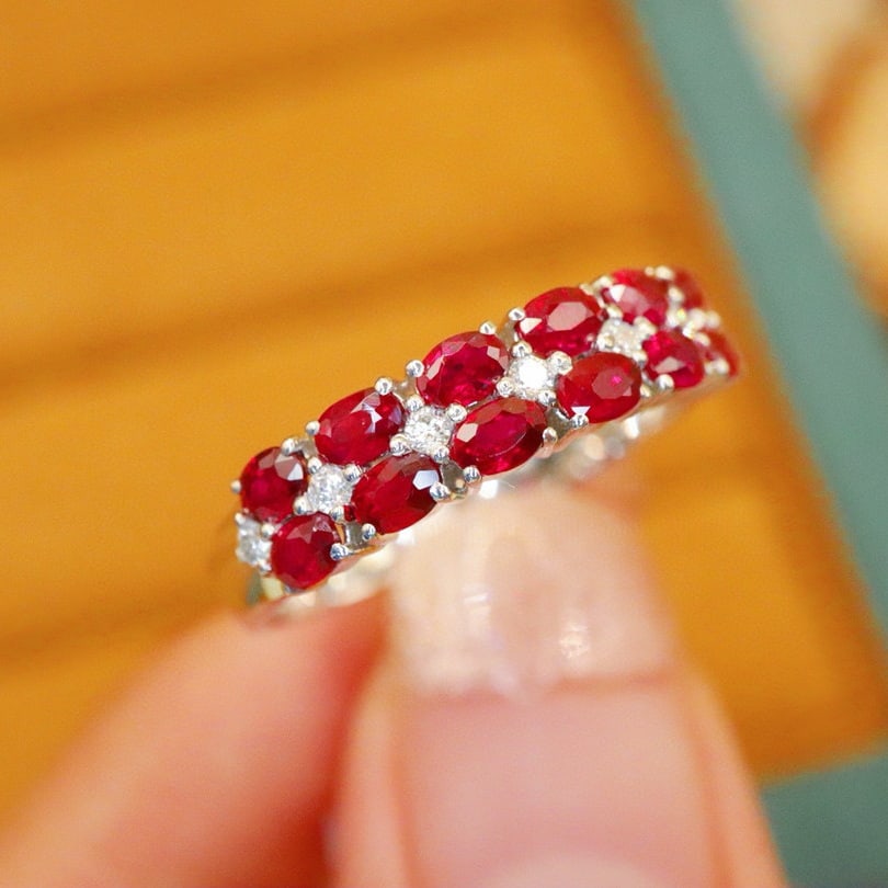 14k Gold 1.30 Ctw Natural Ruby & Diamond Ring - 4