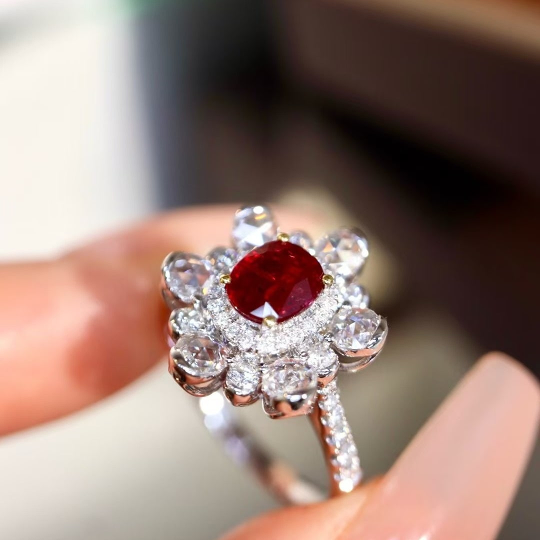 14k Gold 1.45 Ctw Natural Ruby & Diamond Ring - 3