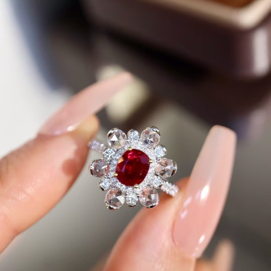 14k Gold 1.45 Ctw Natural Ruby & Diamond Ring - 4