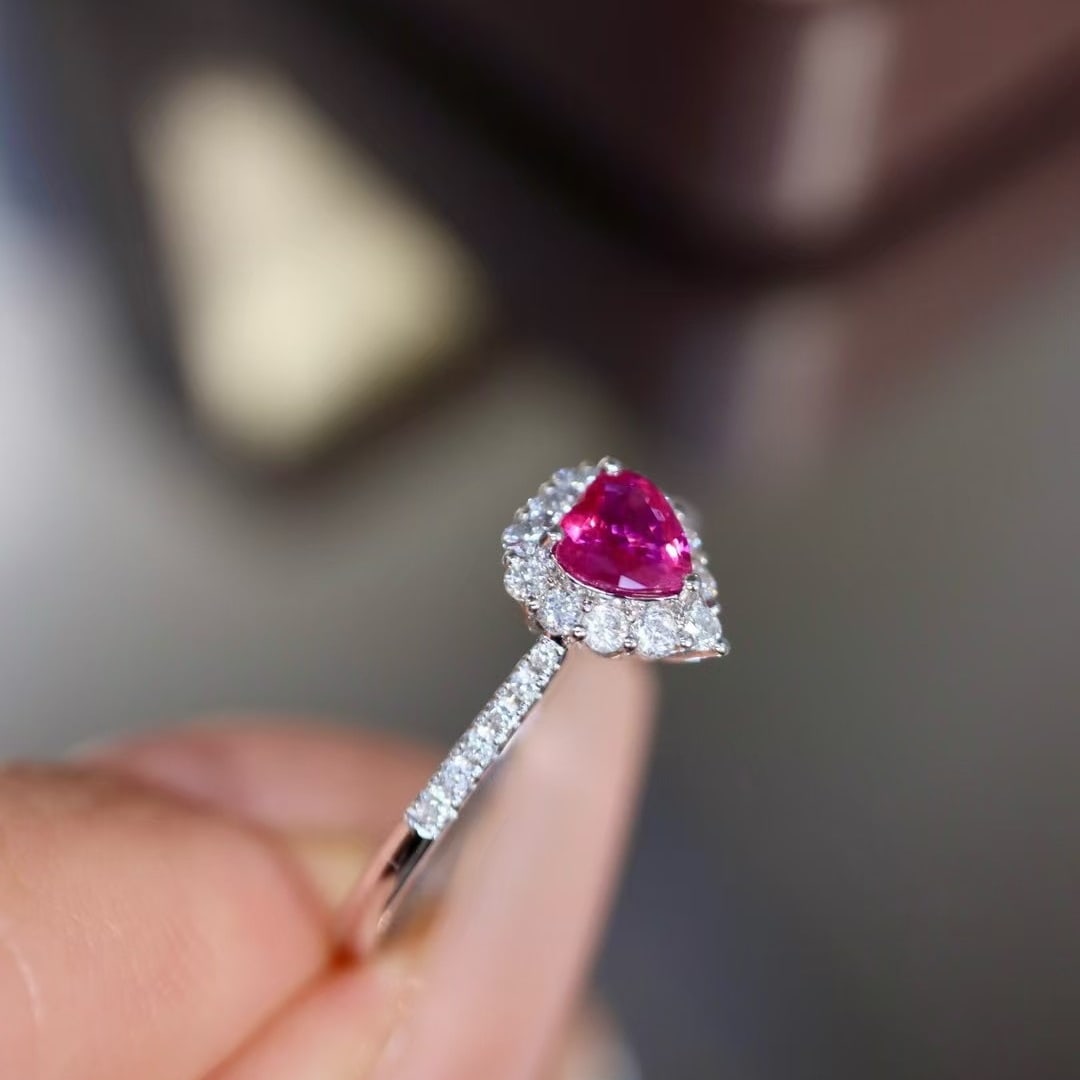 14k Gold 0.45 Ctw Natural Ruby & Diamond Ring - 2