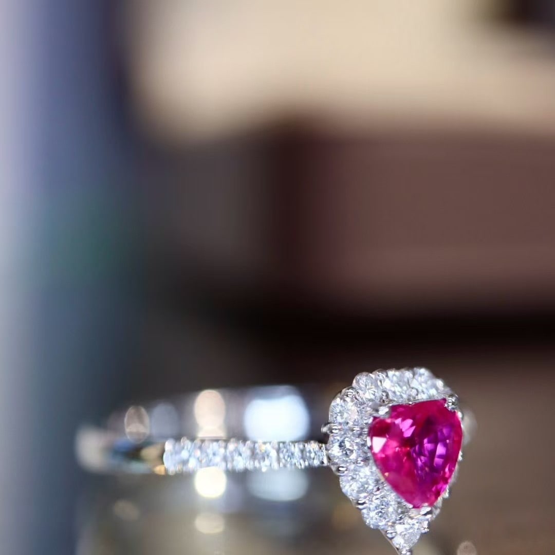 14k Gold 0.45 Ctw Natural Ruby & Diamond Ring - 6