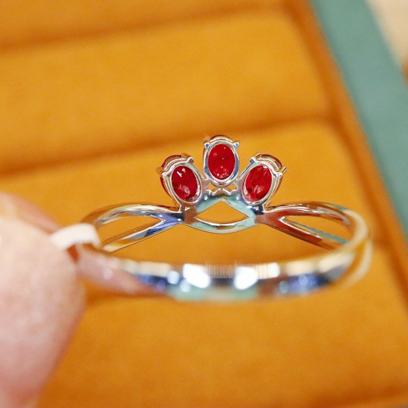 14k Gold 0.69 Ctw Natural Ruby & Diamond Ring - 3