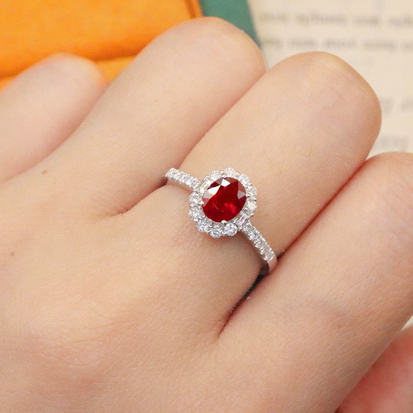 14k Gold 1.31 Ctw Natural Ruby & Diamond Ring - 5