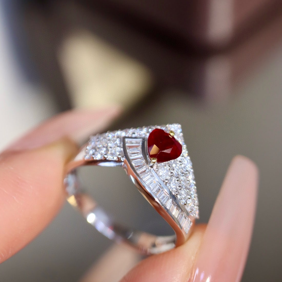 14k Gold 1.08 Ctw Natural Ruby & Diamond Ring - 7