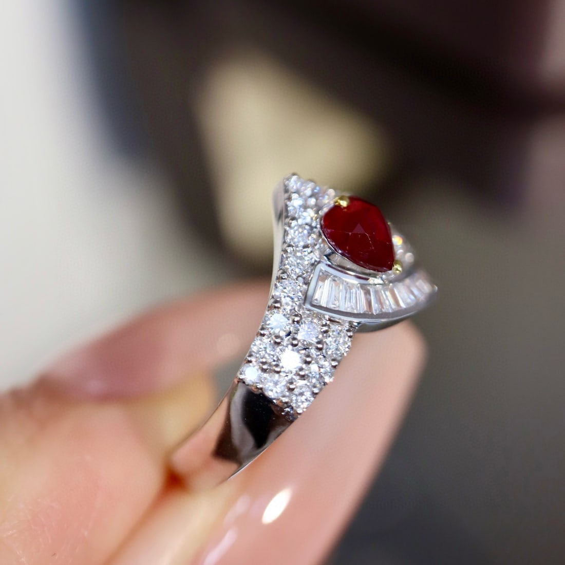 14k Gold 1.08 Ctw Natural Ruby & Diamond Ring - 8