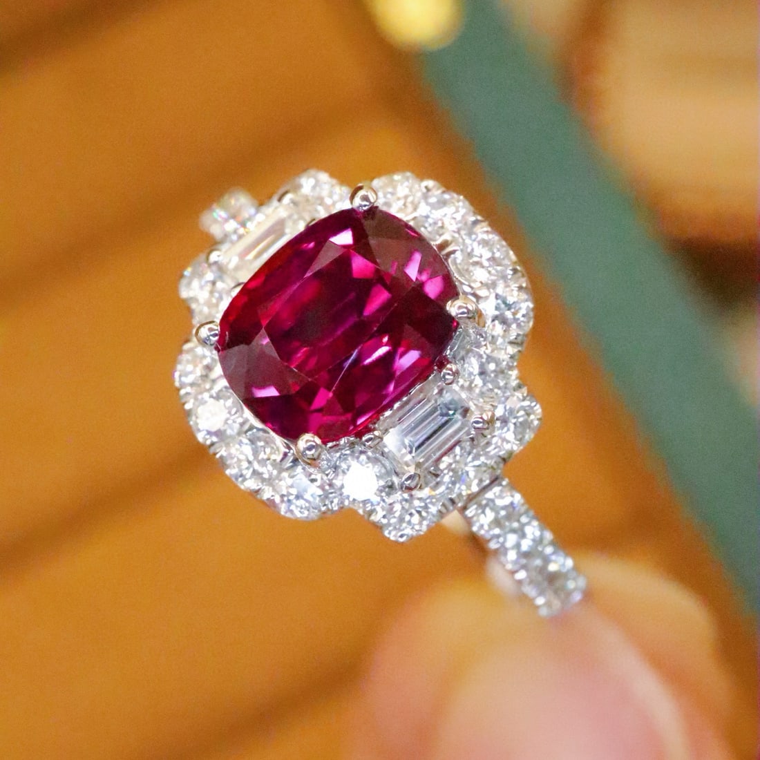 14k Gold 2.36 Ctw Natural Ruby & Diamond Ring - 2