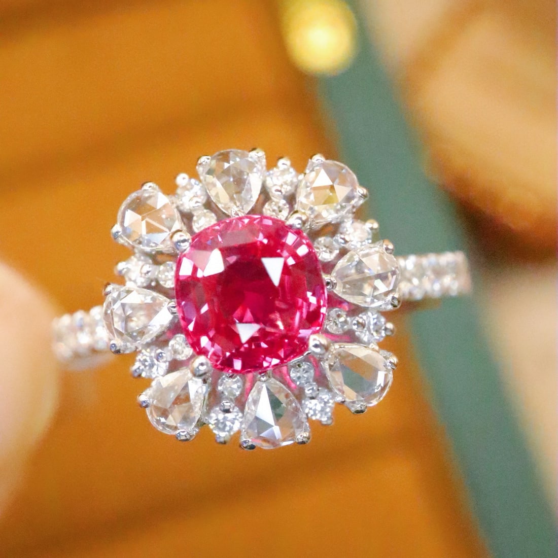 14k Gold 1.63 Ctw Natural Ruby & Diamond Ring: Ref:230976289 // gold content:14k gold // ring size:7. 25us // // main gemstone:ruby // shape:cushion // carat weight:1. 05ct // color:red // treatment:natural // // adjacent gemstone 2 : diamond // n