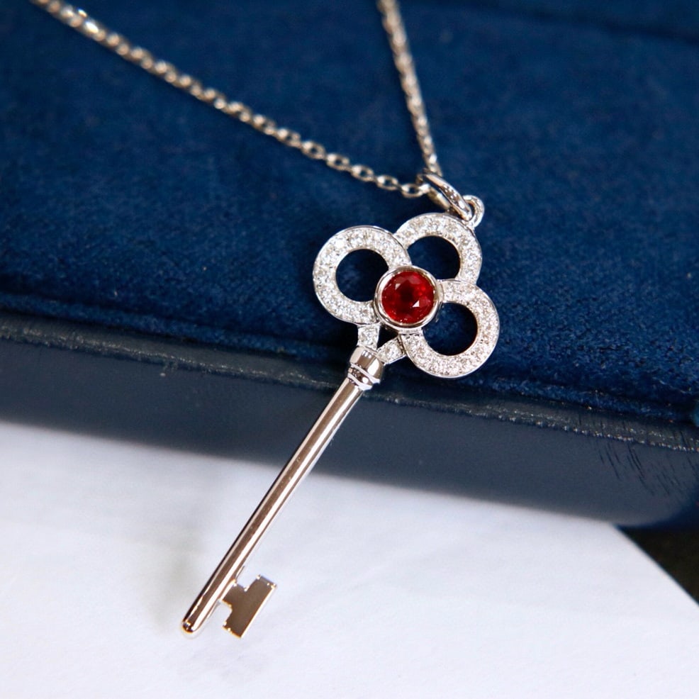 14k Gold 0.34 Ctw Natural Ruby & Diamond Pendant( Without Chain ): Ref:230976291 // gold content:14k gold // main gemstone:ruby // shape:round // carat weight:0. 25ct // color:pigeonblood red // treatment:natural // cut grade:g // // adjacent gemstone 2 : diamond