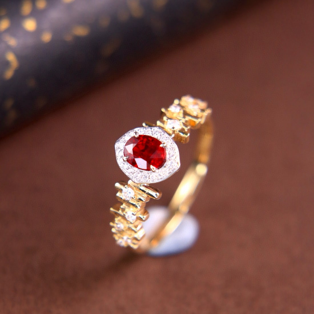 14k Gold 0.63 Ctw Natural Ruby & Diamond Ring - 3
