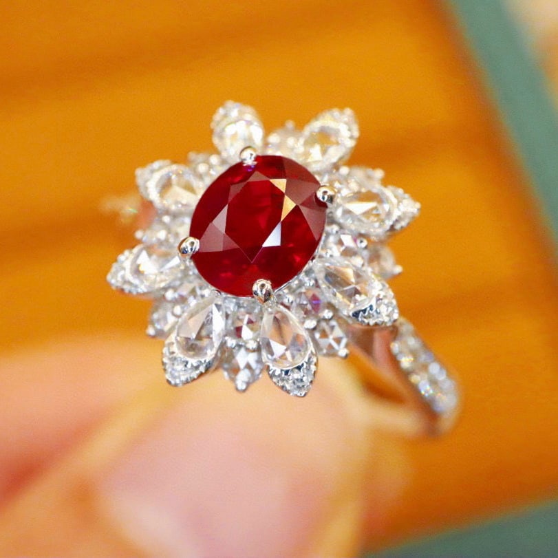 14k Gold 1.59 Ctw Natural Ruby & Diamond Ring - 2