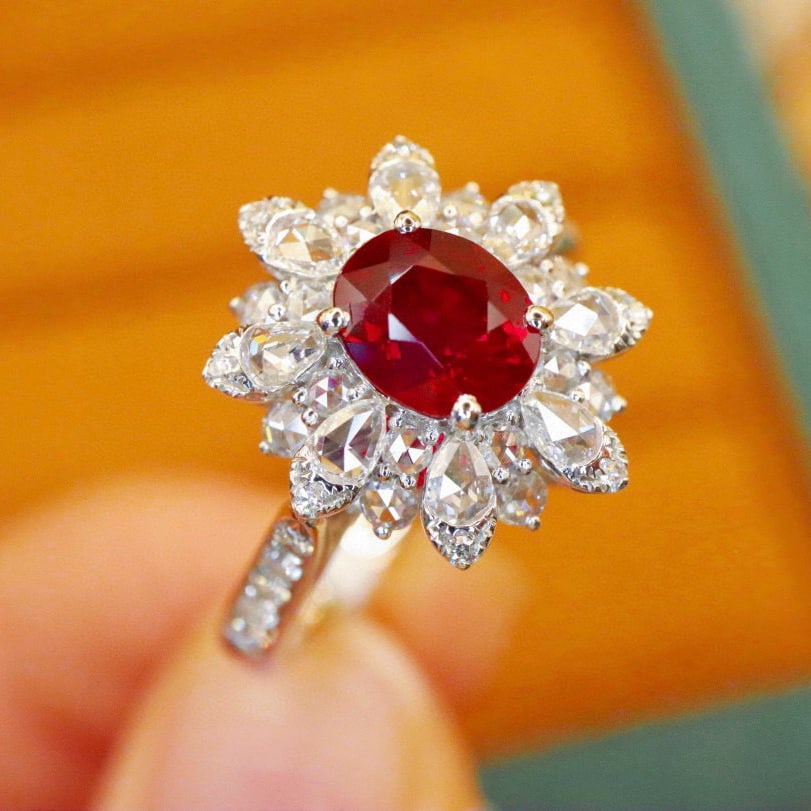 14k Gold 1.59 Ctw Natural Ruby & Diamond Ring - 3