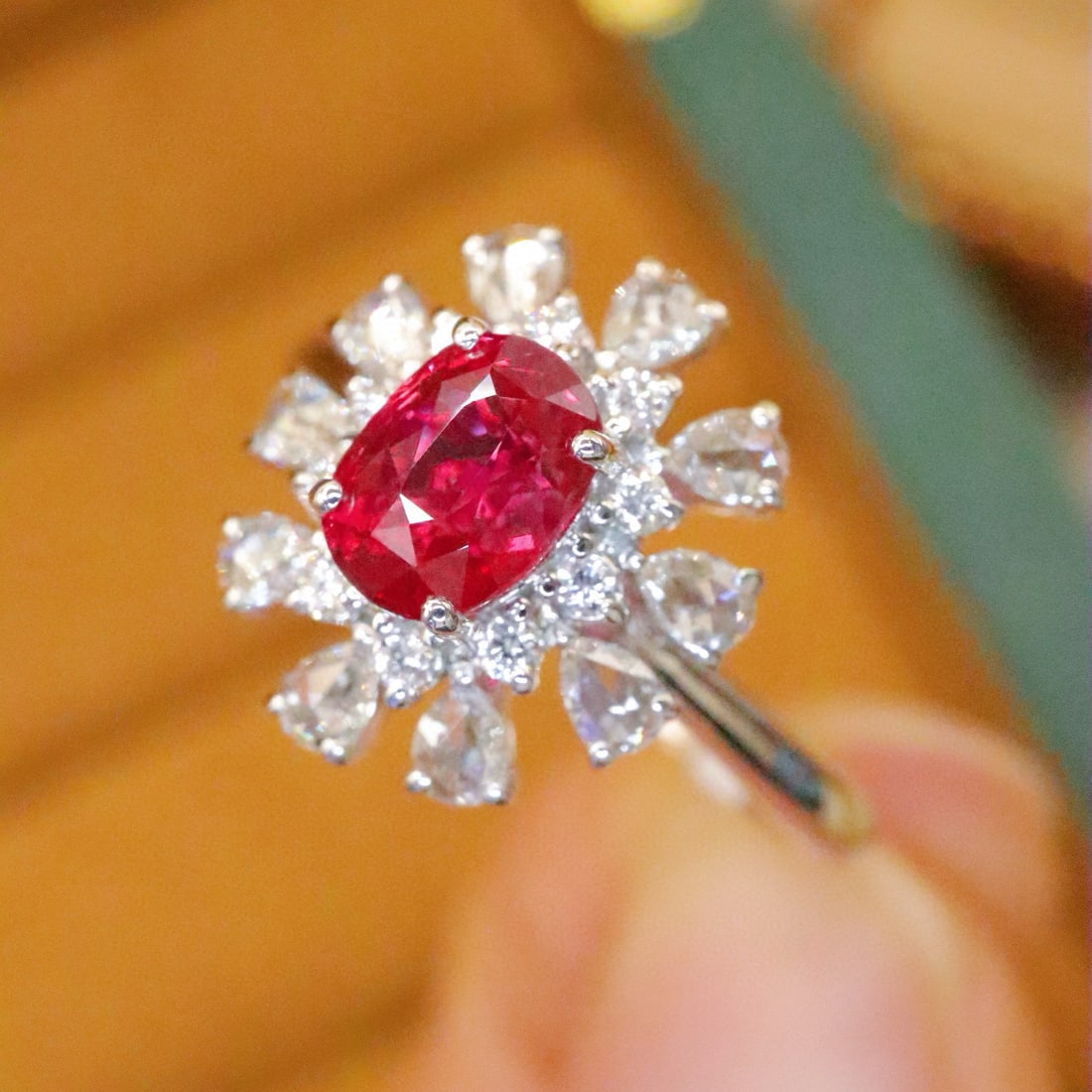 14k Gold 1.43 Ctw Natural Ruby & Diamond Ring - 2