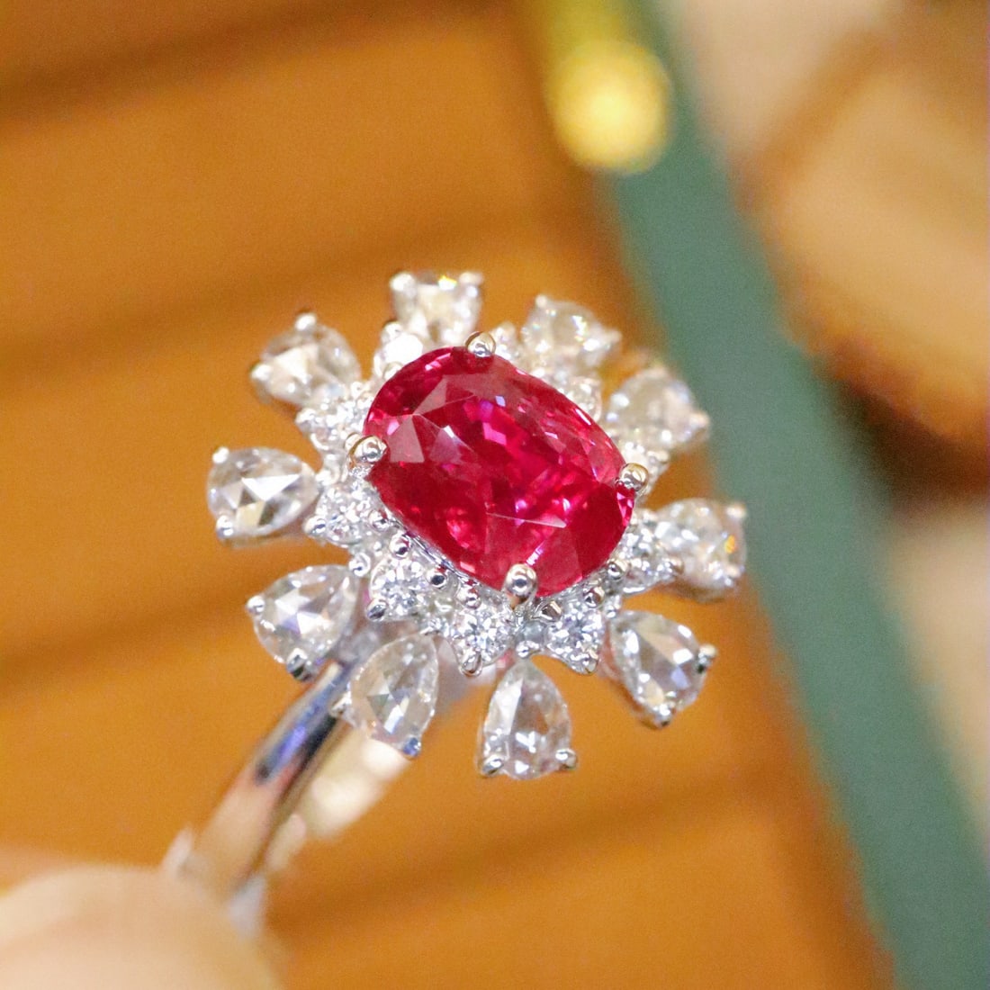 14k Gold 1.43 Ctw Natural Ruby & Diamond Ring - 3