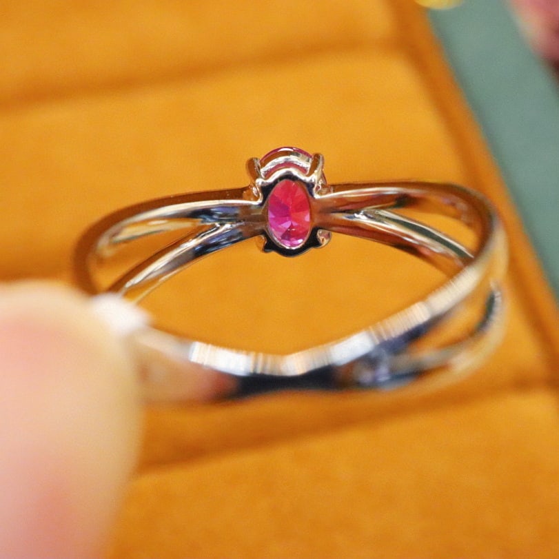14k Gold 0.62 Ct Natural Ruby Ring - 4