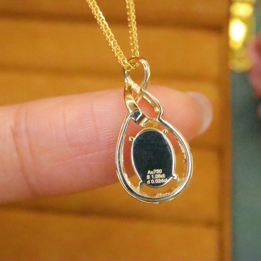 14k Gold 1.07 Ctw Natural Padparadscha Sapphire & Diamond Pendant( Without Chain ) - 4