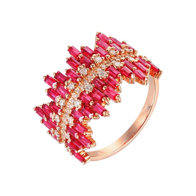 14k Gold 1.55 Ctw Natural Ruby & Diamond Ring - 5