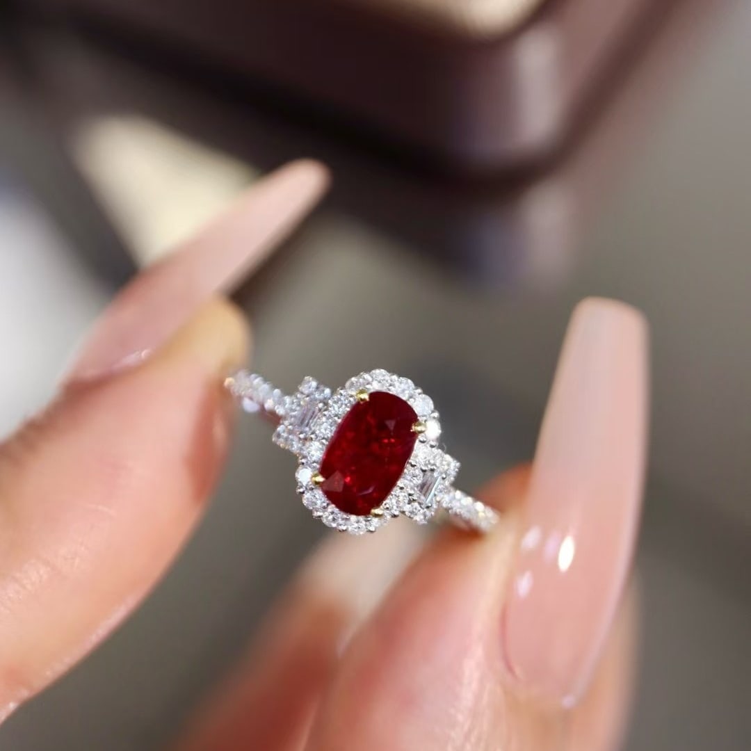 14k Gold 1.12 Ctw Natural Ruby & Diamond Ring - 4