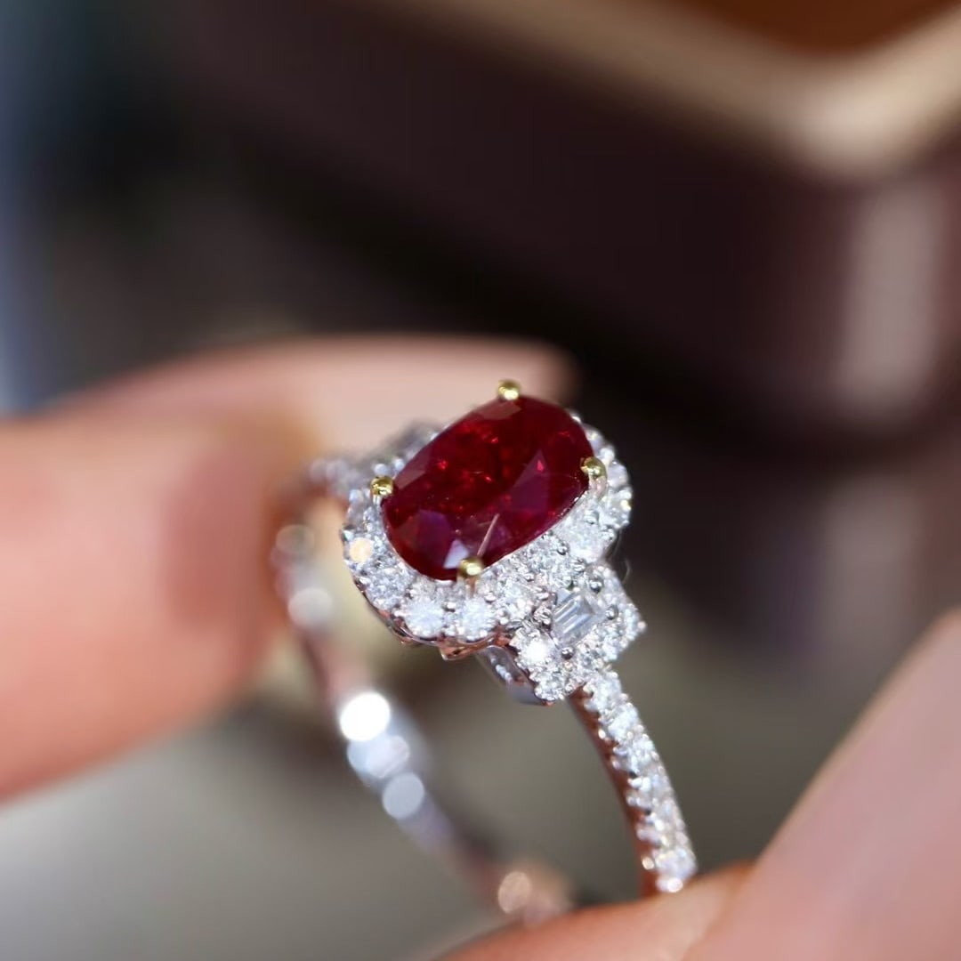 14k Gold 1.12 Ctw Natural Ruby & Diamond Ring - 5