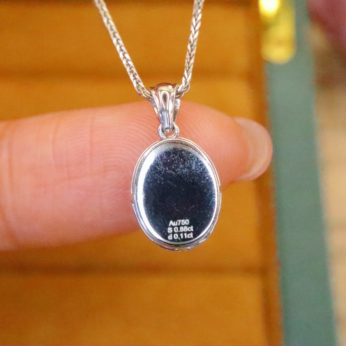 14k Gold 0.99 Ctw Natural Padparadscha Sapphire & Diamond Pendant( Without Chain ) - 4