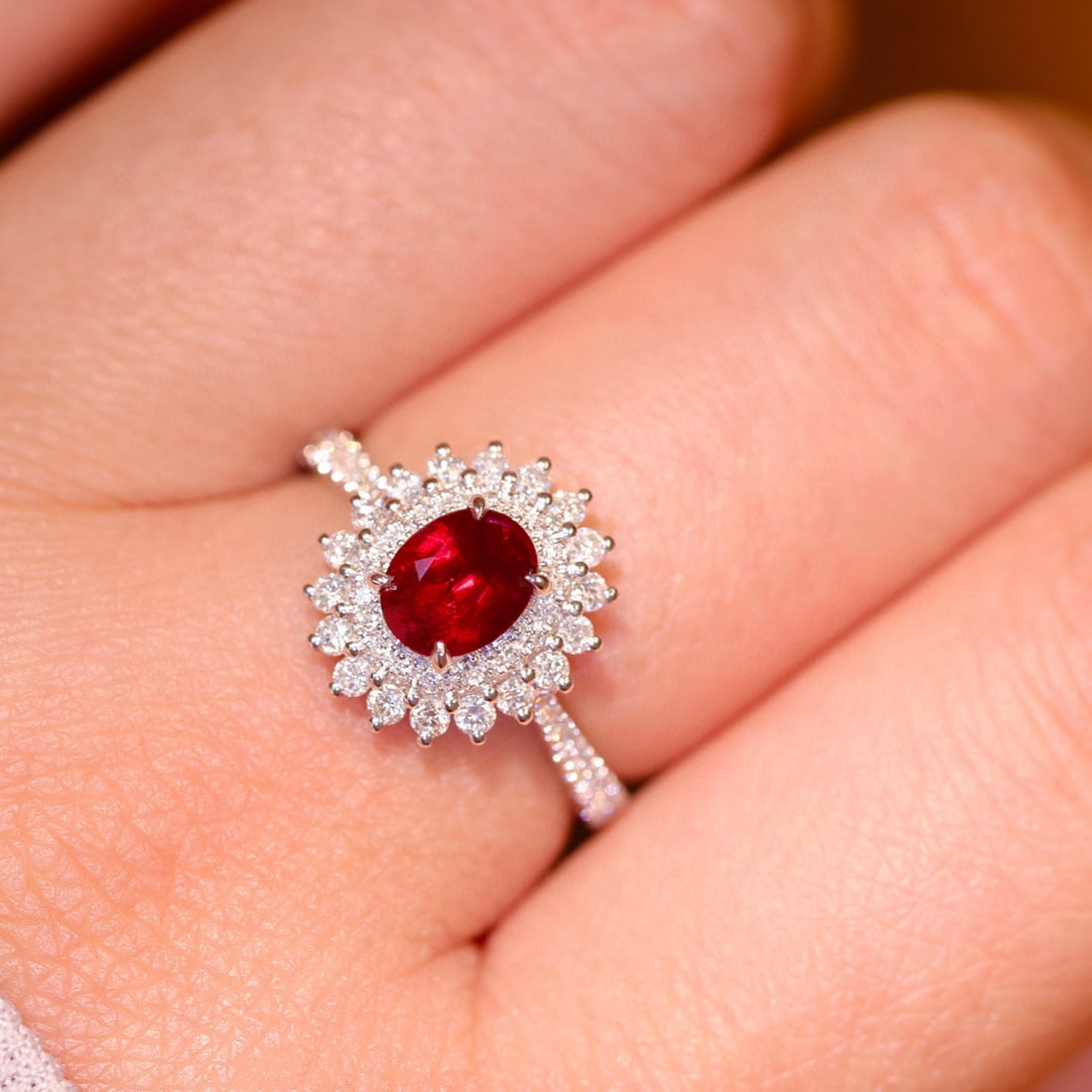 14k Gold 1.62 Ctw Natural Ruby & Diamond Ring - 5